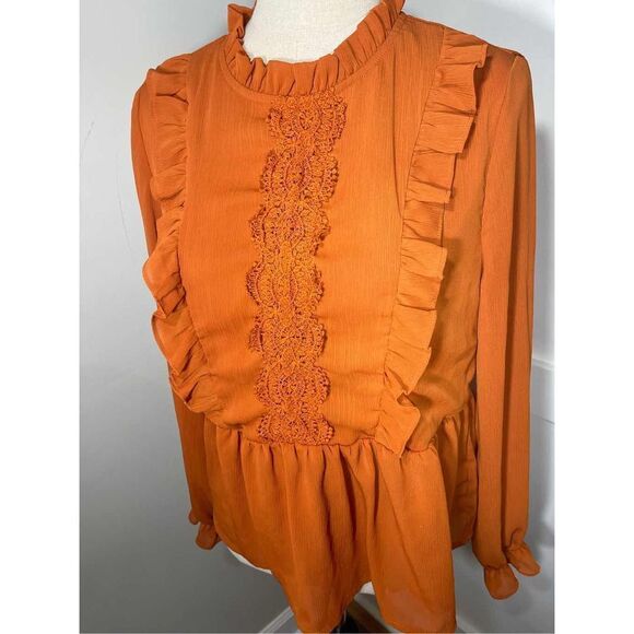 SHEIN Orange Long Sleeve Top - 3/$25 - Picture 3 of 6